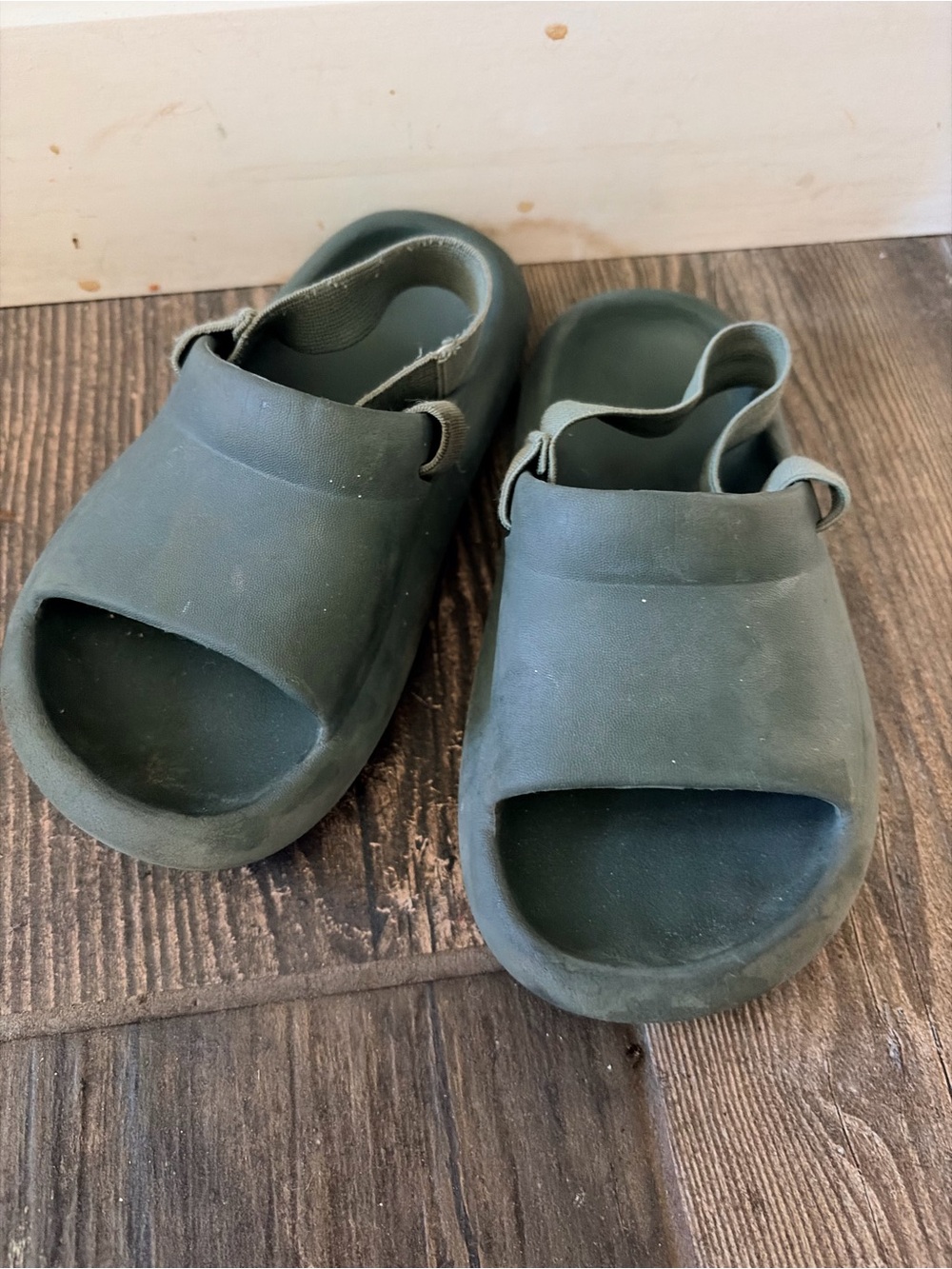 Zara Kids Dark Green Slip-On Sandals